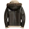 Brown Leather Winter Jacket