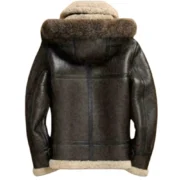 Brown Leather Winter Jacket