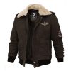 Men’s Shearling Jacket Brown Bomber Jacket By Jacket Field