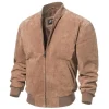 Suede Leather Bomber Jacket