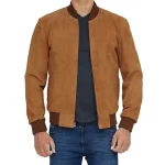 Suede Leather Bomber Jacket