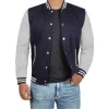 Blue Varsity Bomber Jacket