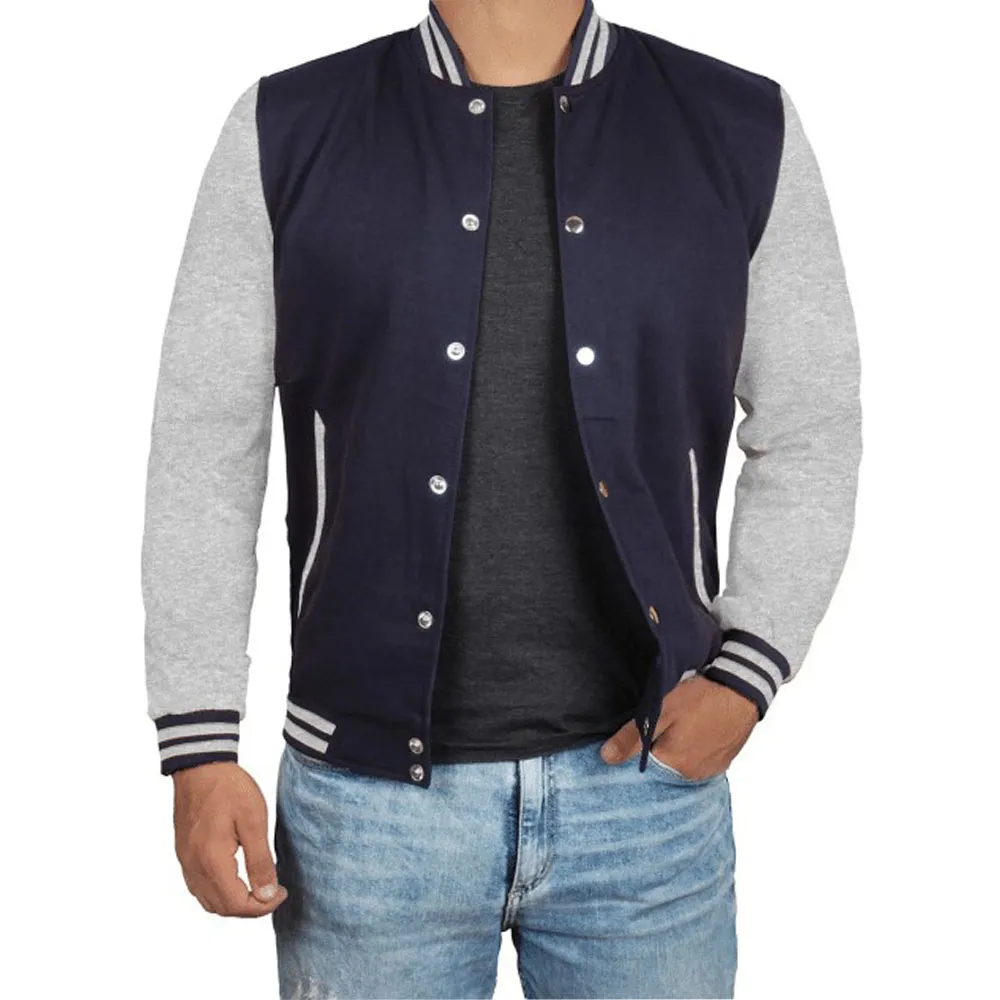 Blue Varsity Bomber Jacket