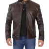 Mens Black Lambskin Leather Motorcycle Jacket by Jacket Field