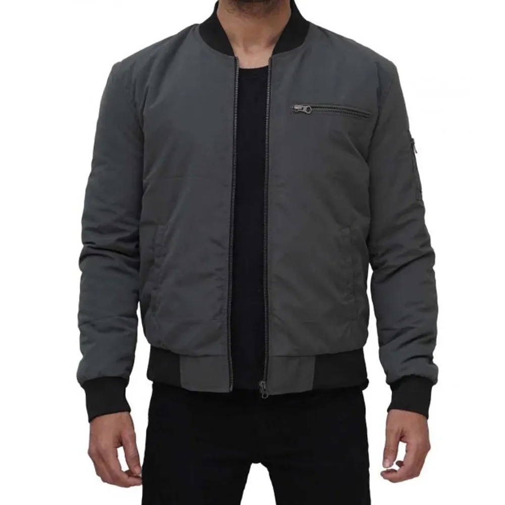 Casual Bomber Jacket in grey For Men