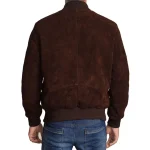 Give yourself a New Look with a Dark Brown Suede Leather Bomber Jacket For Men