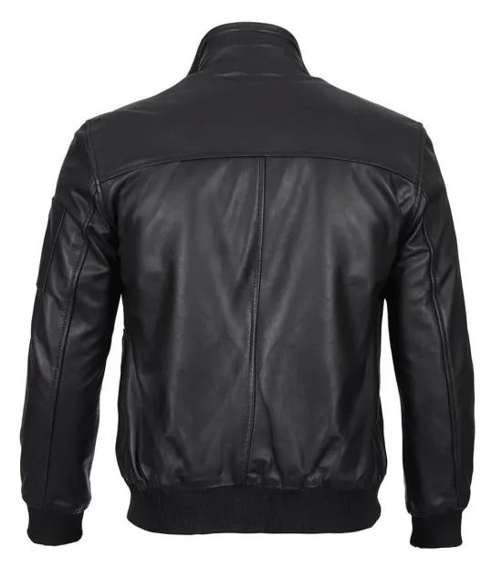 Real Leather Bomber Jacket