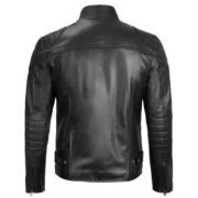 Mens Classic Black Lambskin Leather Motorcycle Jacket by Jacket Field