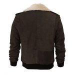 Men’s Shearling Jacket Brown Bomber Jacket By Jacket Field
