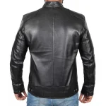 Mens Black Lambskin Leather Motorcycle Jacket by Jacket Field - Image 2