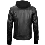 Black Leather Bomber Jacket