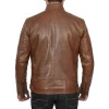 Mens Chocolate Brown Lambskin Leather Motorcycle Jacket by Jacket Field