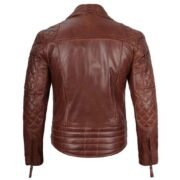 Mens Dark Brown Lambskin Leather Motorcycle Jacket by Jacket Field