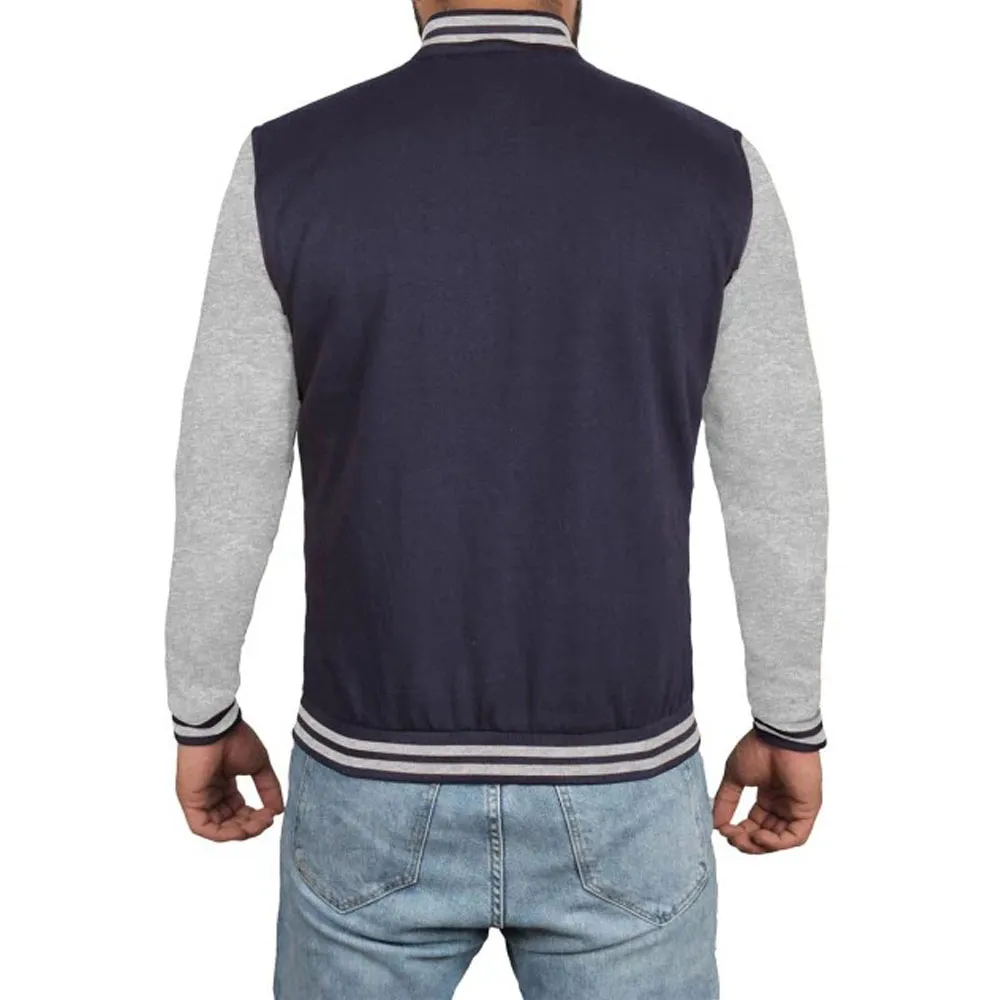 Blue Varsity Bomber Jacket