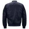 Windproof Navy Blue Bomber Jacket