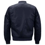 Windproof Navy Blue Bomber Jacket