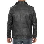 Mens Black Lambskin Leather Motorcycle Jacket by Jacket Field