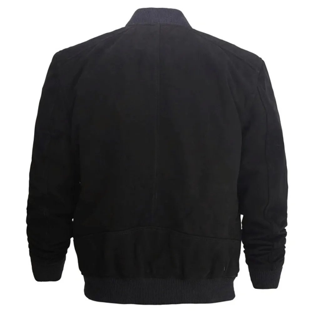Suede Leather Bomber Jacket