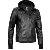 Black Leather Bomber Jacket