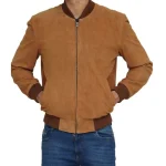 Suede Leather Bomber Jacket