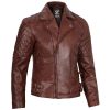 Mens Dark Brown Lambskin Leather Motorcycle Jacket by Jacket Field