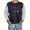 Blue Varsity Bomber Jacket