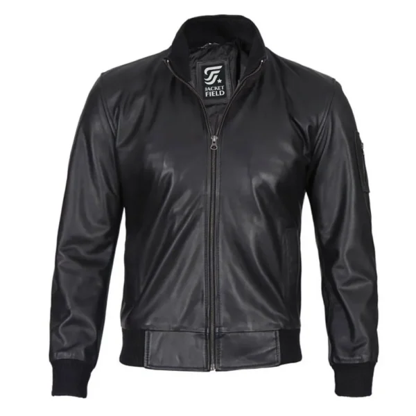 Real Leather Bomber Jacket