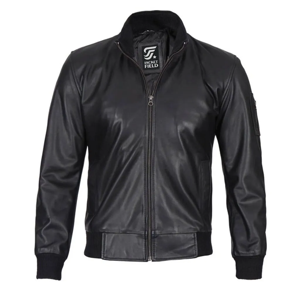 Real Leather Bomber Jacket