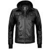 Black Leather Bomber Jacket
