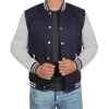 Blue Varsity Bomber Jacket