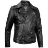 Mens Black Real Lambskin Leather Motorcycle Jacket by Jacket Field