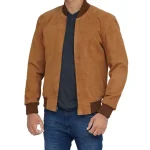 Suede Leather Bomber Jacket