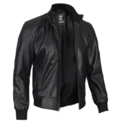 Real Leather Bomber Jacket