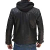 Mens Black Lambskin Leather Motorcycle Jacket by Jacket Field
