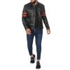 Mens Black Real Lambskin Leather Motorcycle Jacket by Jacket Field