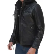 Mens Black Lambskin Leather Motorcycle Jacket by Jacket Field