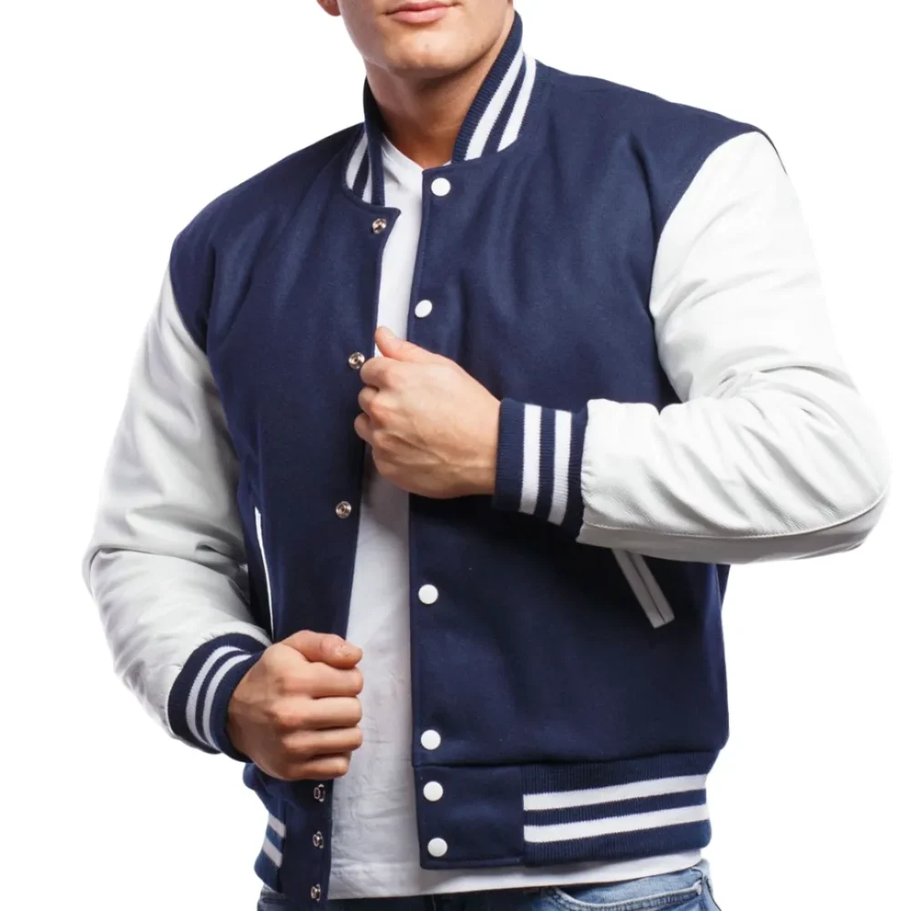 Men’s Royal Blue Varsity Letterman Jacket By Jacket Field