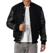 Black Varsity Letterman Jacket