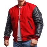 Red Black Varsity Letterman Jacket