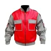 Marty McFly Mens Red & Grey Celebrity Leather Jackets by Jacket Field