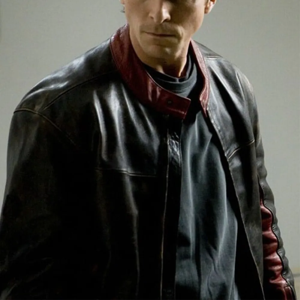 Dark Knight Mens Black Biker Leather Celebrity Jackets by Jacket Field