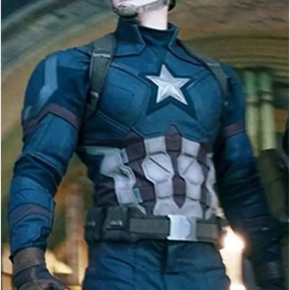 Mens Blue Leather Captain America Infinity War Jackets by Jacket Field