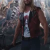 Chris Hemsworth Mens Red Celebrity Leather Vest by Jacket Field