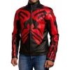 Mens Black & Red Celebrity Leather Jackets by Jacket field