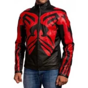 Mens Black & Red Celebrity Leather Jackets by Jacket field