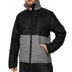 Mens Black and Grey Puffer Jacket by Jacket Field
