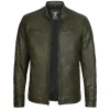 Green Leather Motorcycle Jacket