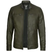 Green Leather Motorcycle Jacket