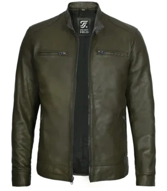 Green Leather Motorcycle Jacket