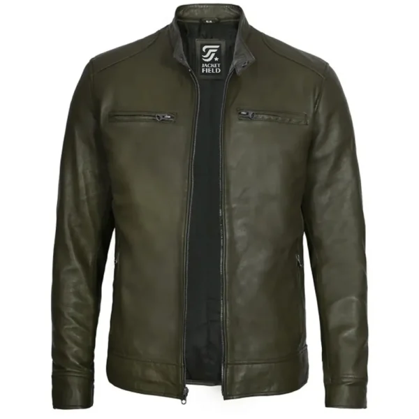 Green Leather Motorcycle Jacket
